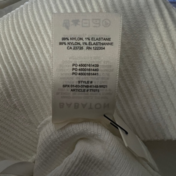 Babaton White Sculpt Knit Criss Cross Cropped Tank (Rib-knit Cross-Front Halter) - Picture 9 of 9